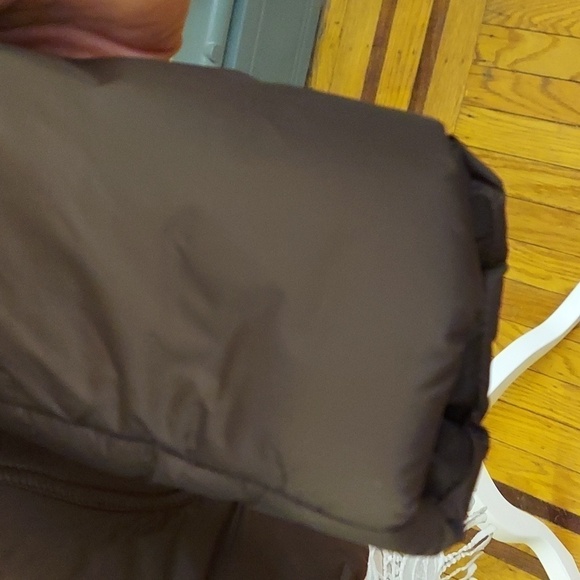 GUESS JEANS Brown Collar Front Snap Nylon Quilted Jacket with Waist Sash - Picture 7 of 12